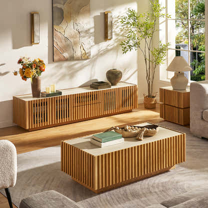 Rechteckiger Couchtisch Isla aus Eiche, 119 cm