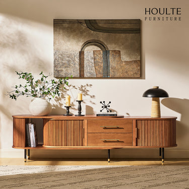 Ausziehbare Medienkonsole Ewan Oak, 78,74" bis 110,24"