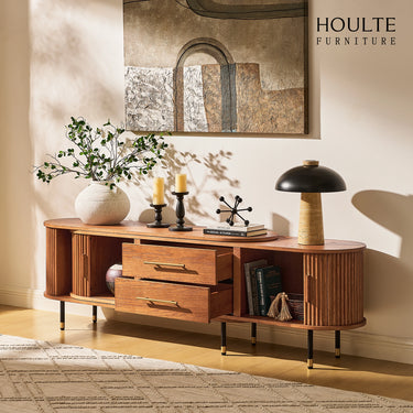 Ausziehbare Medienkonsole Ewan Oak, 78,74" bis 110,24"
