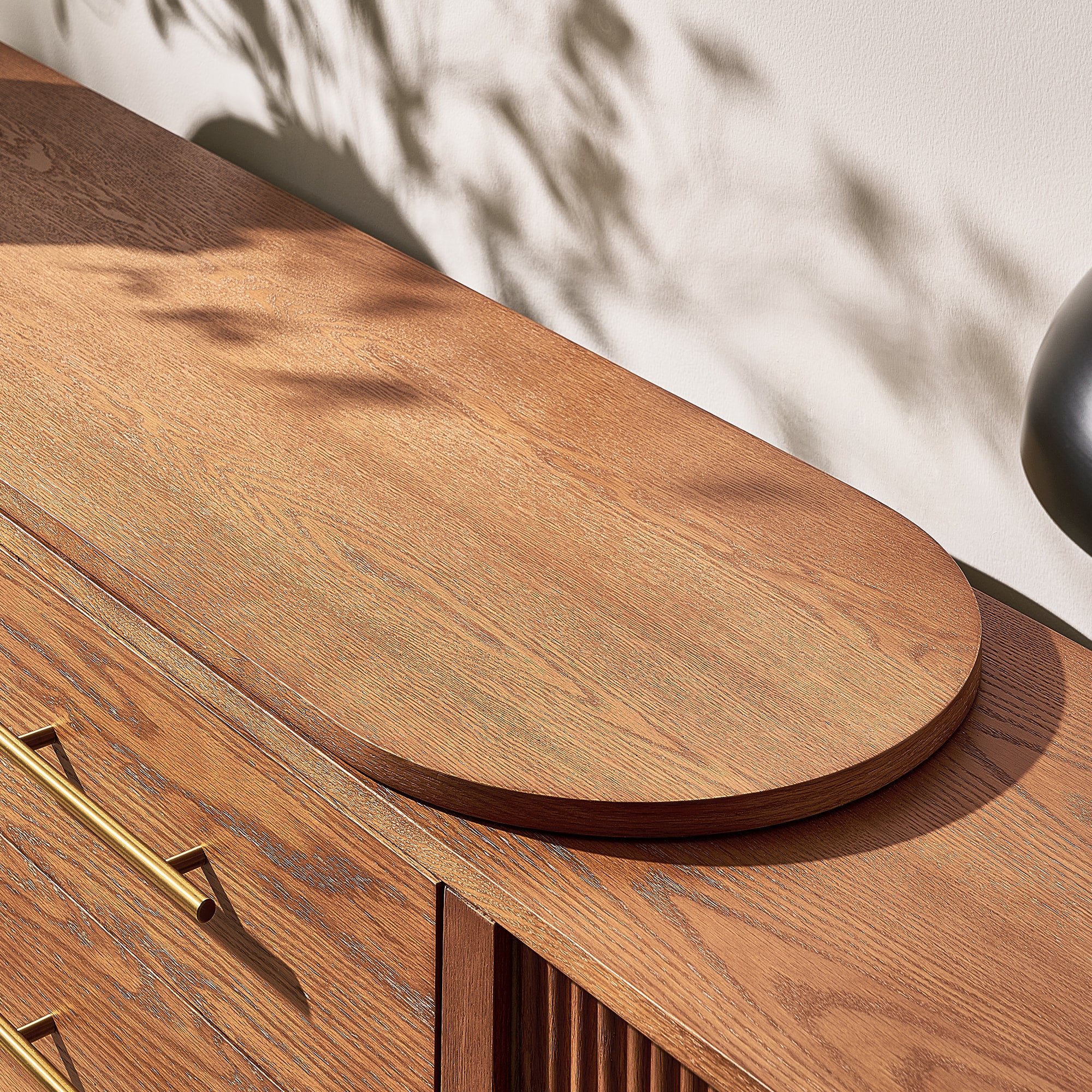 Ausziehbare Medienkonsole Ewan Oak, 78,74" bis 110,24"