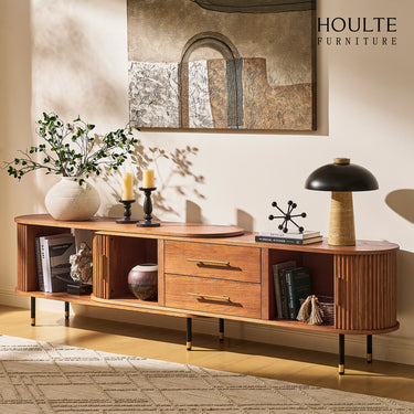 Ausziehbare Medienkonsole Ewan Oak, 78,74" bis 110,24"