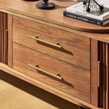 Ausziehbare Medienkonsole Ewan Oak, 78,74" bis 110,24"