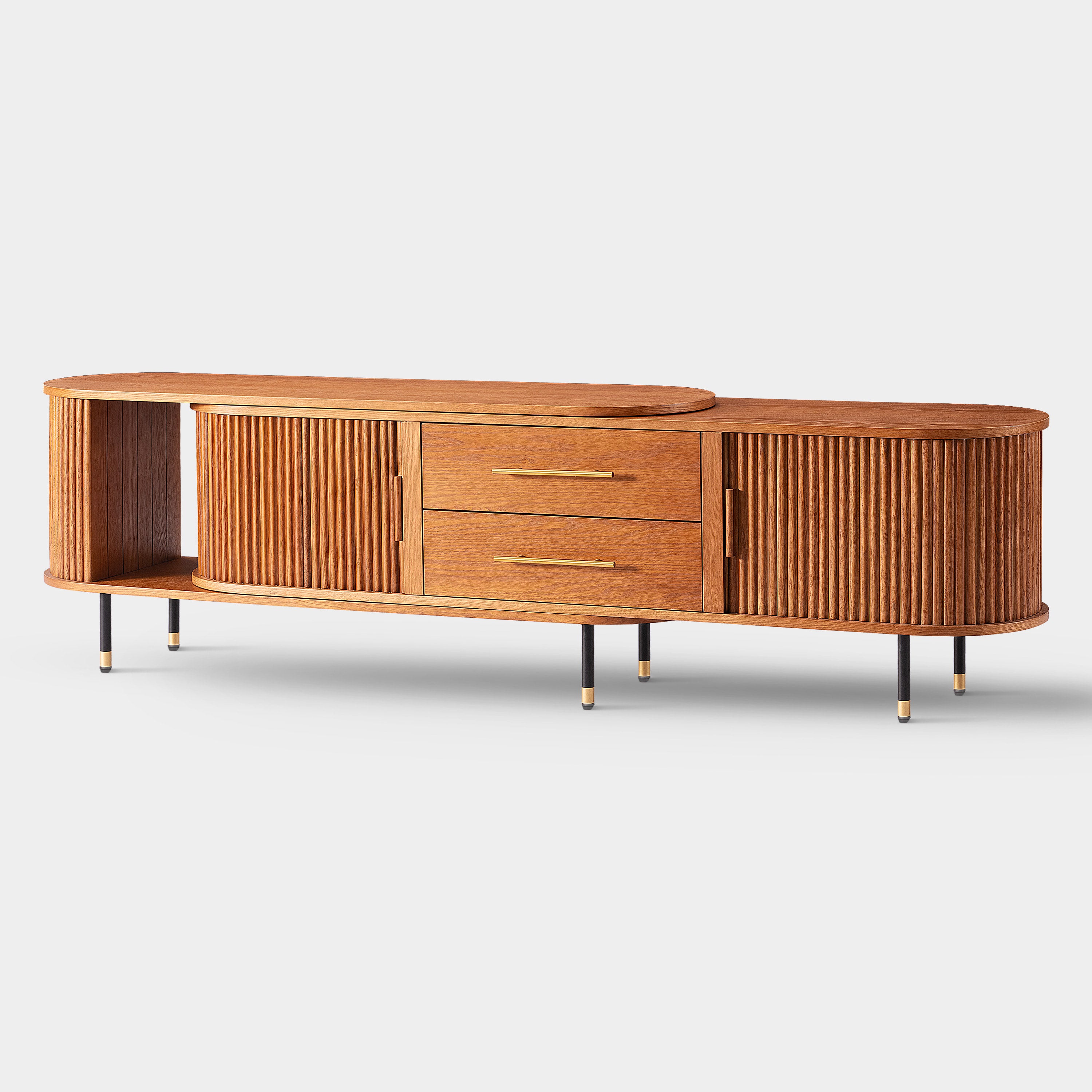 Ausziehbare Medienkonsole Ewan Oak, 78,74" bis 110,24"