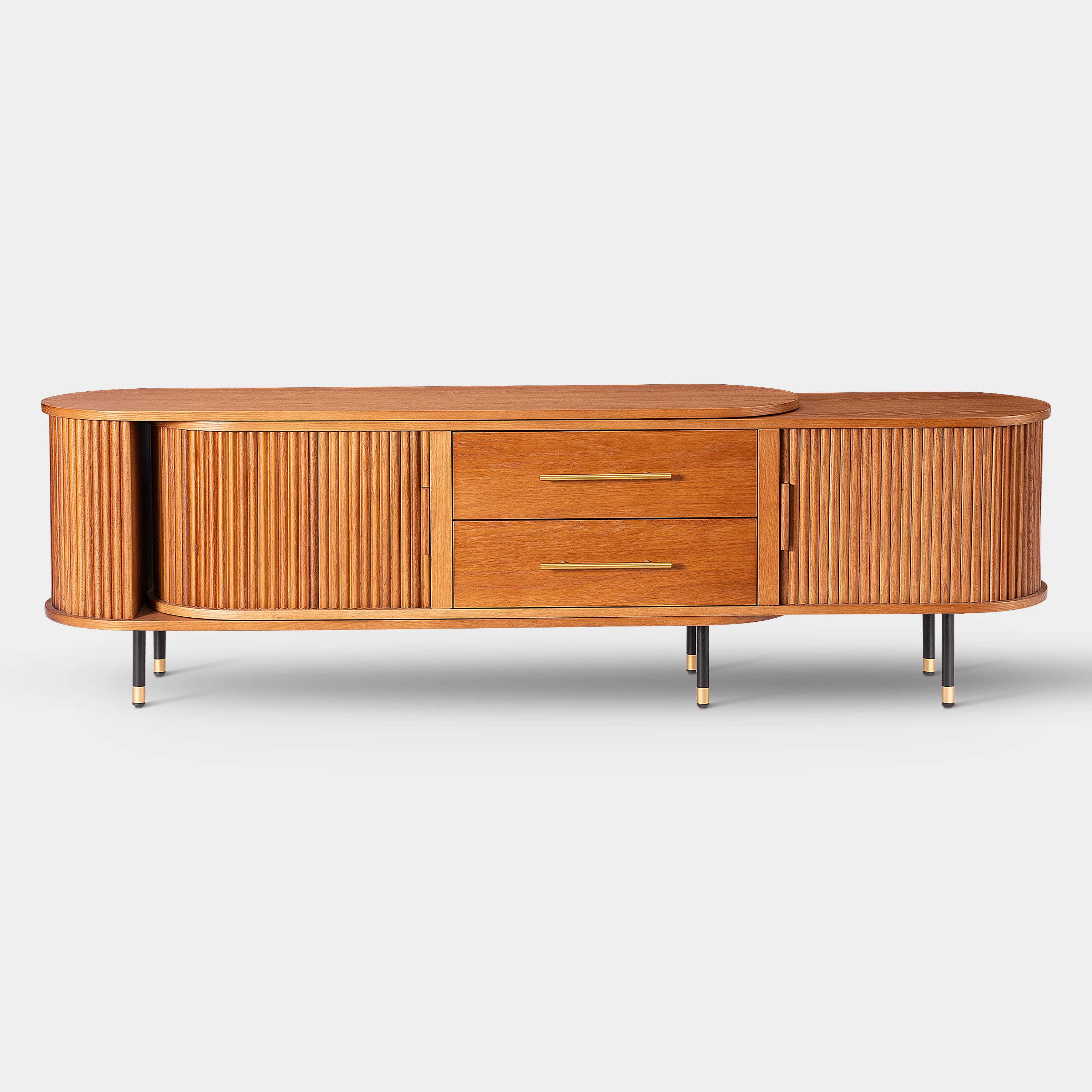 Ausziehbare Medienkonsole Ewan Oak, 78,74" bis 110,24"