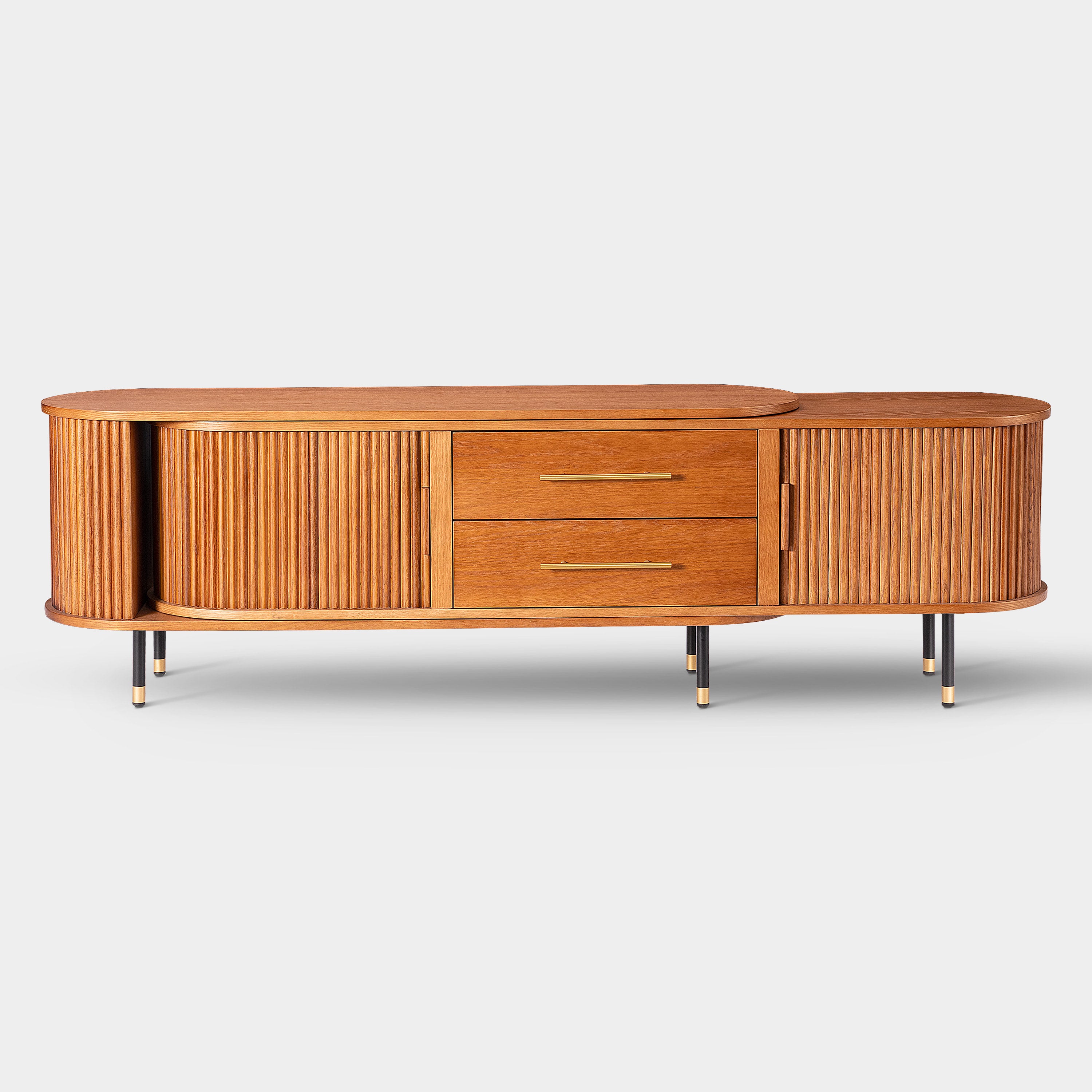 Ausziehbare Medienkonsole Ewan Oak, 78,74" bis 110,24"