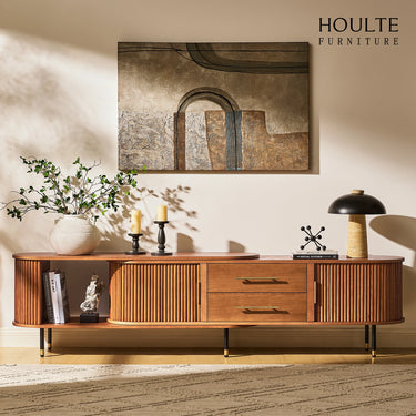 Ausziehbare Medienkonsole Ewan Oak, 78,74" bis 110,24"