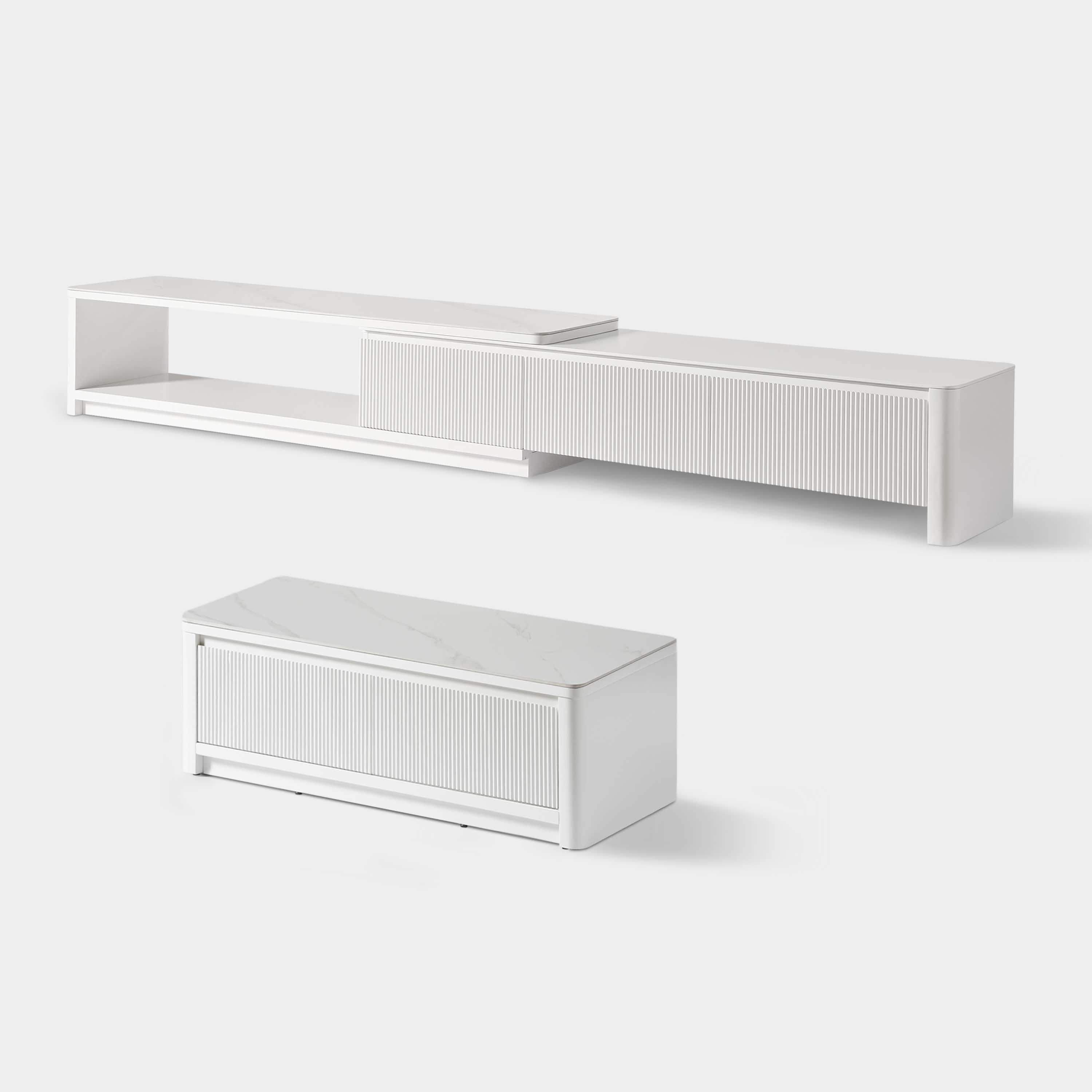 Celia Burnt Stone Media Console And Coffee Table Set