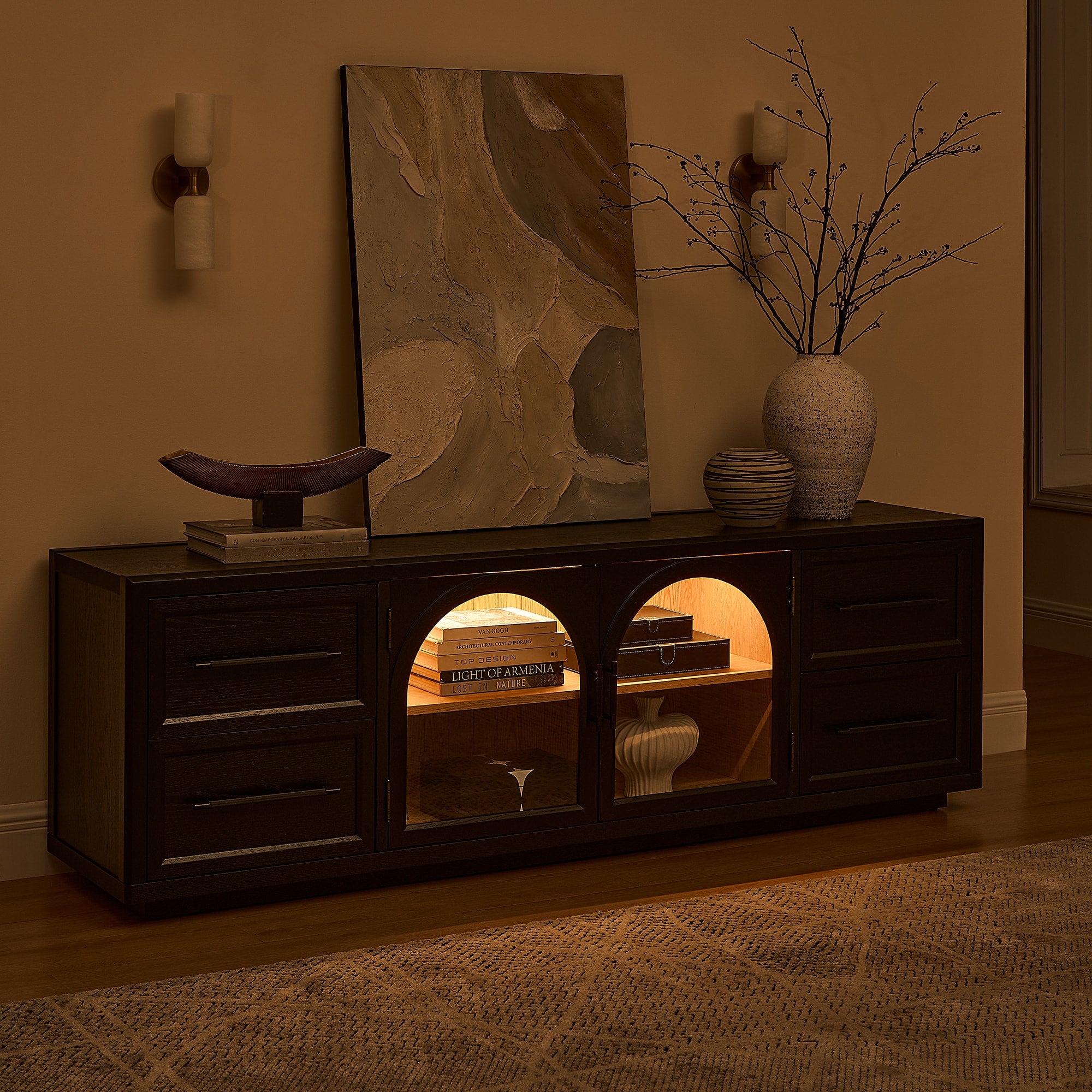 Alvar Oak Medienkonsole 80"B