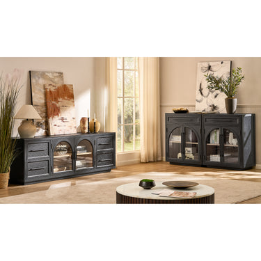 Alvar gewölbtes 96" Sideboard aus Eiche mit Schubladen (3er-Set)