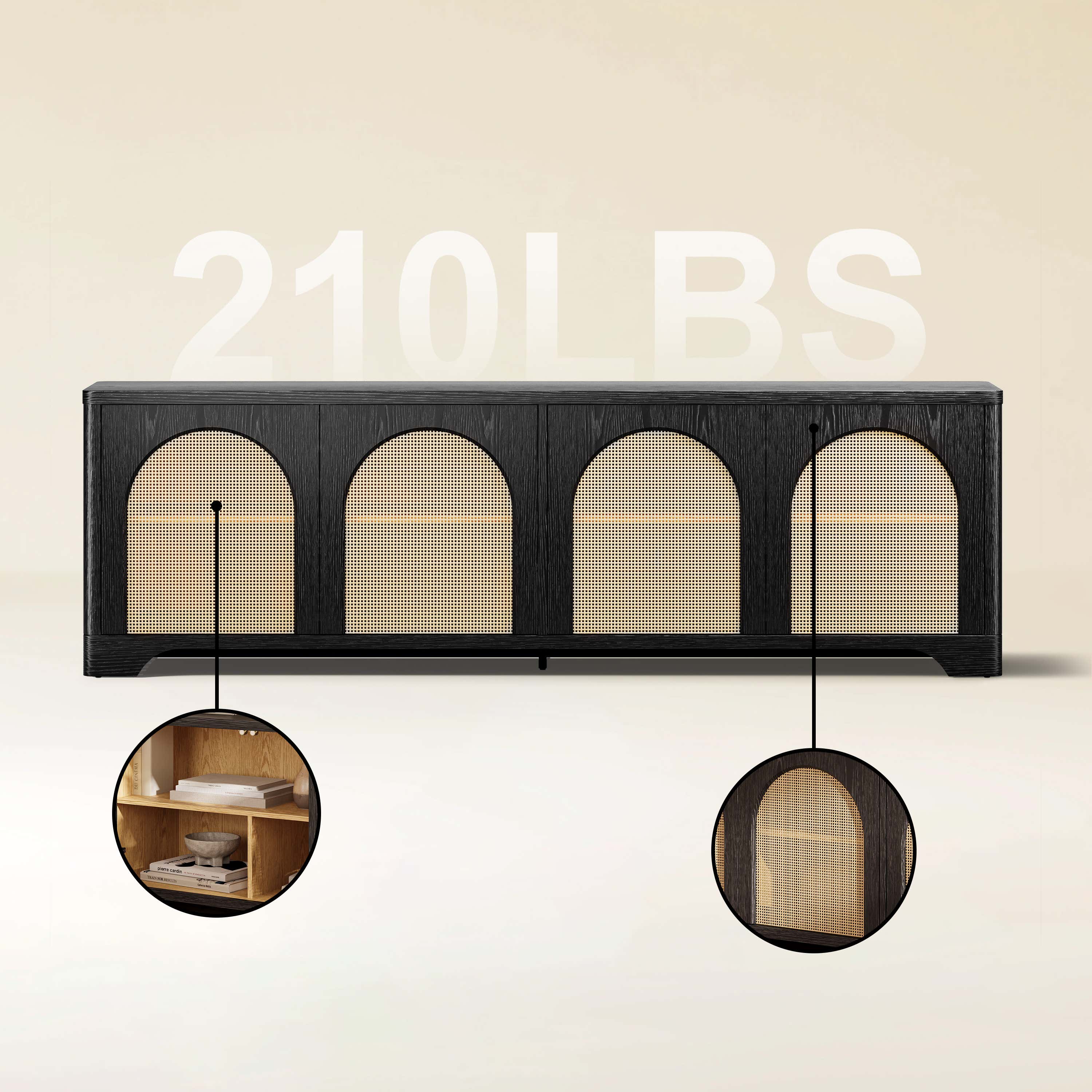 Cory OAK Media Console 80"