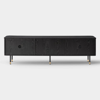 Ewan Oak Media Console and Cabinet Set