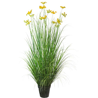 Künstliche Karottenblüte mit 18 Köpfen und gebogenem Zwiebelgras-Bonsai, 22,9 cm hoch