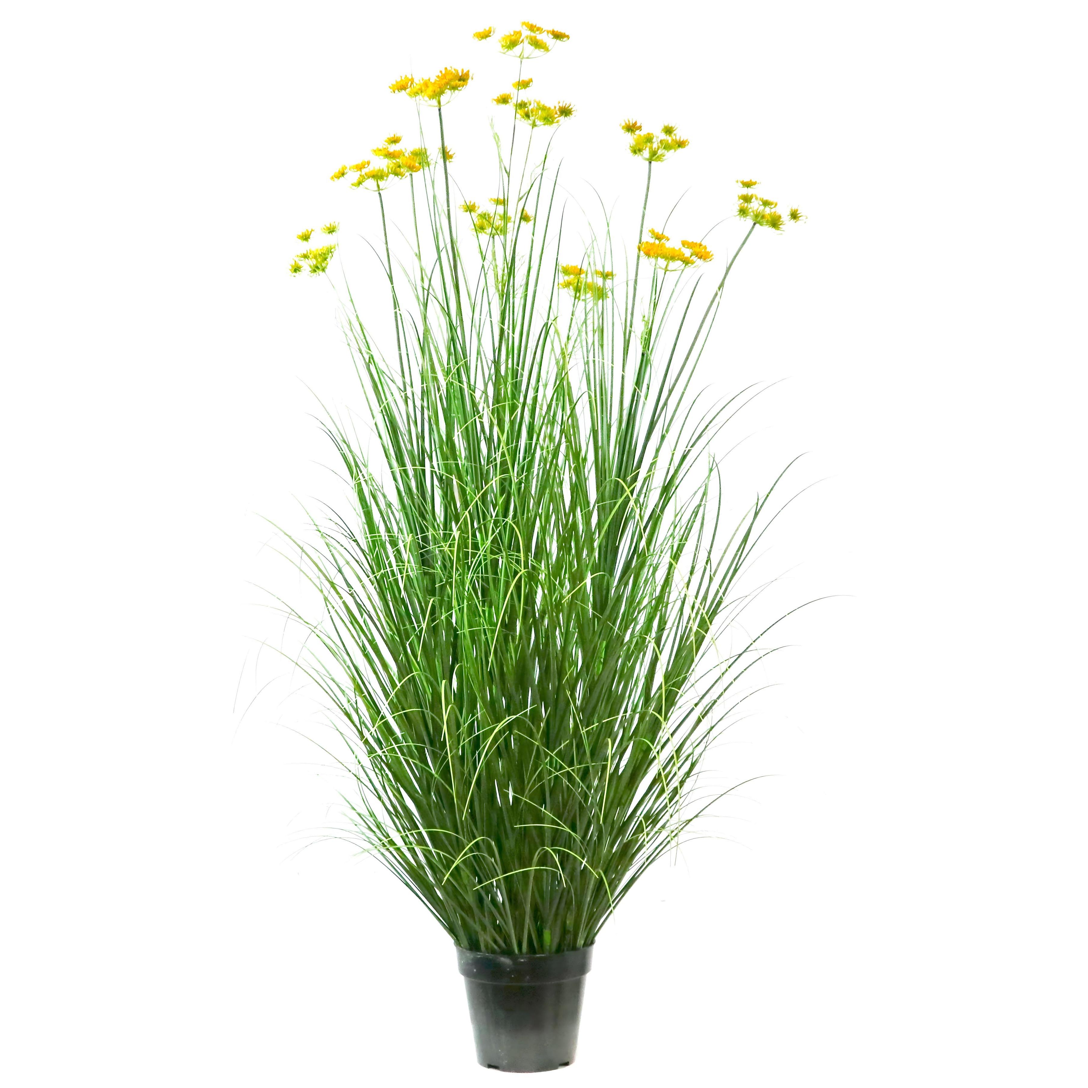 Künstliche Karottenblüte mit 11 Köpfen und gebogenem Zwiebelgras-Bonsai, 17,8 cm hoch
