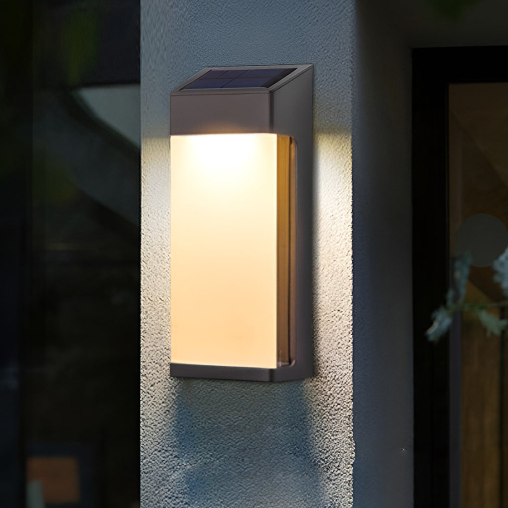 2 Pcs Rechteckige LED Licht-gesteuert Wasserdichte Outdoor Solar Leuchte Beleuchtung
