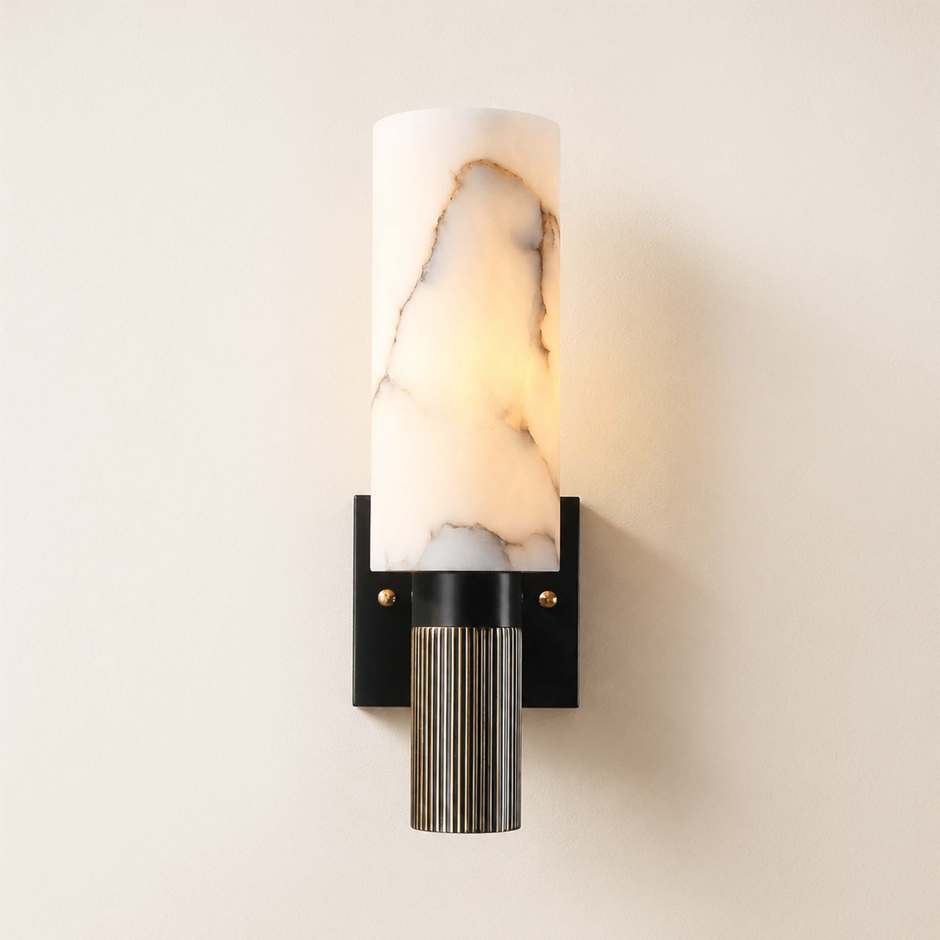 Xelora Alabaster Torch Wall Sconce