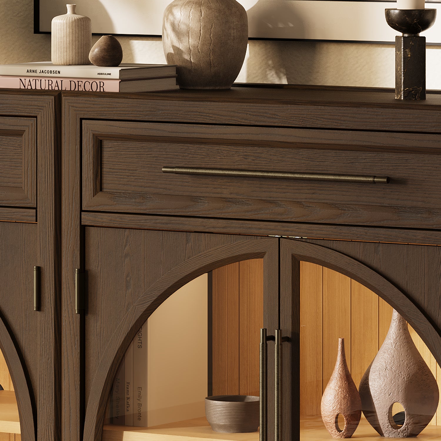 Alvar gewölbtes 64" Sideboard aus Eiche mit Schubladen (2er-Set)