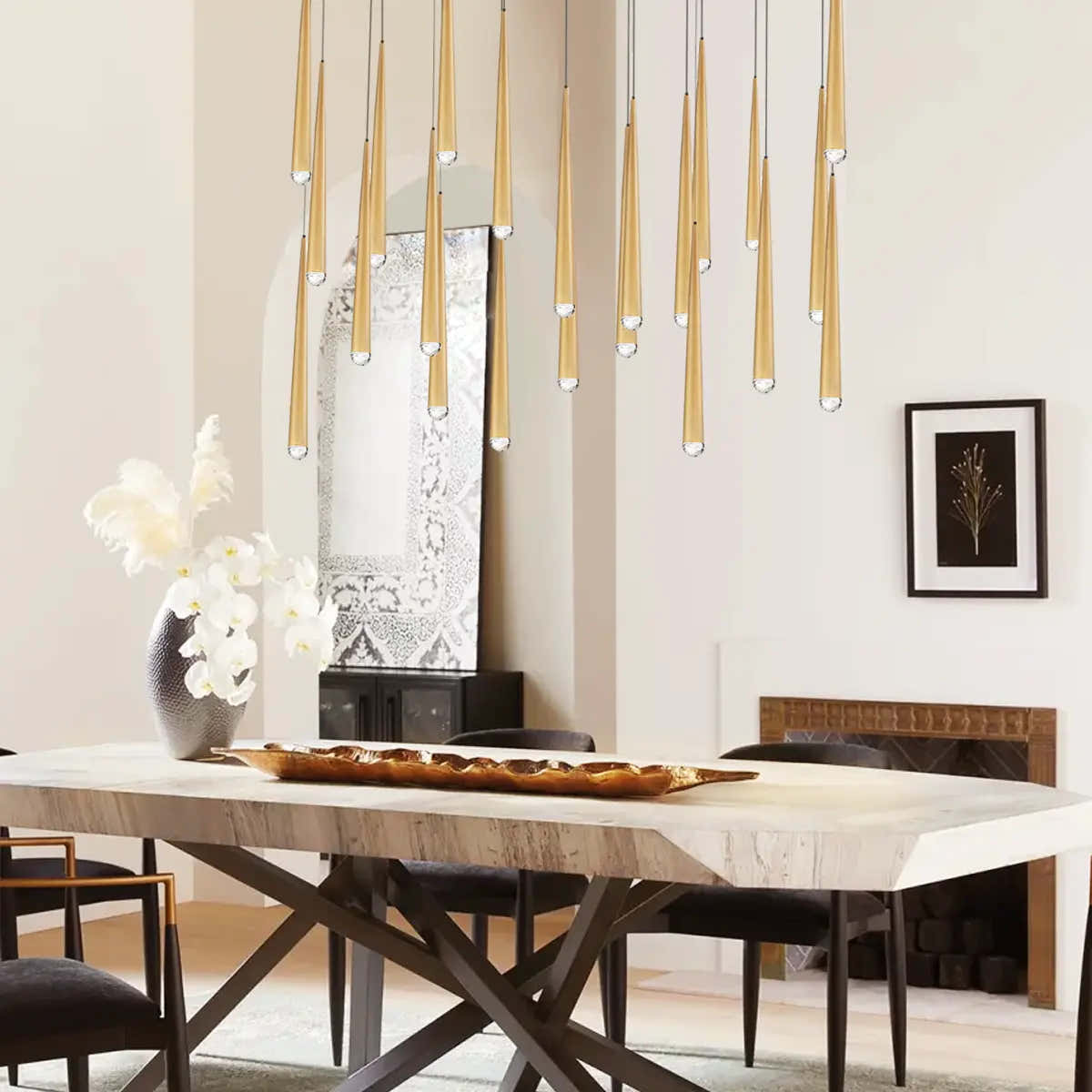 Anthropology Rectangle Crystal Pendant 54"W