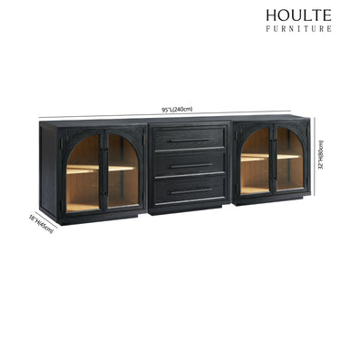 Alvar Arched 94,5″ Modulare Medienkonsole aus Eiche (3er-Set)