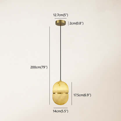 Moderne Anhängerkette Hecate Alabaster, 14 cm Durchmesser