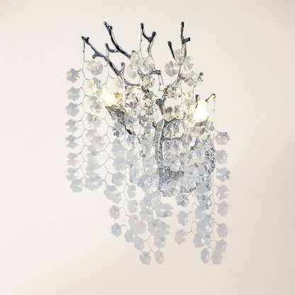 Lustre Branches Crystal Wall Sconce 10"W#Finish_Silver