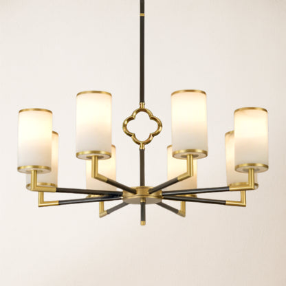 Moralischer mehrschichtiger Branda Alabaster-Kronleuchter, rund, 86,4 cm Durchmesser