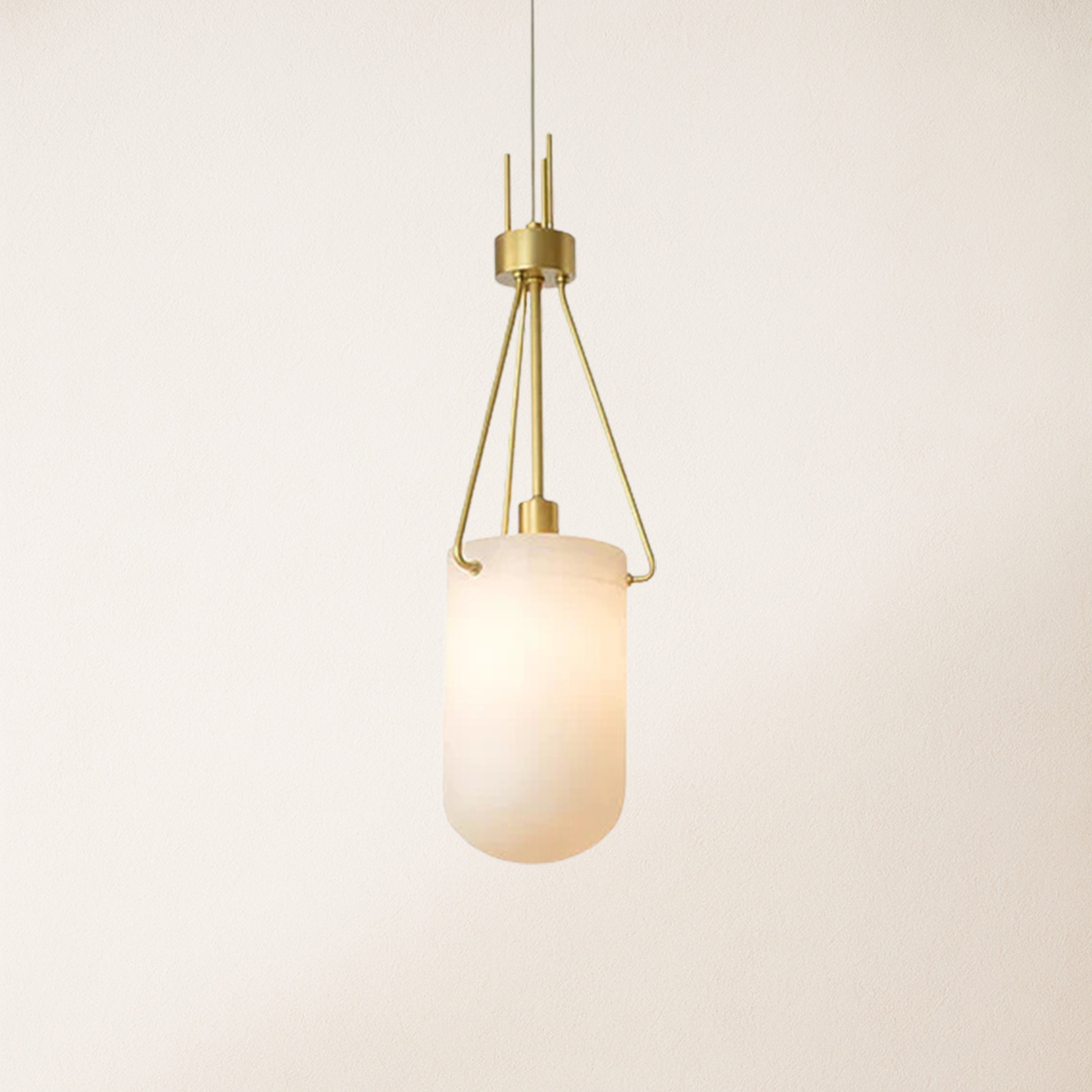 Dadaly Lottia Alabaster Kleine Kunst-Pendelleuchte, 17,8 cm Durchmesser