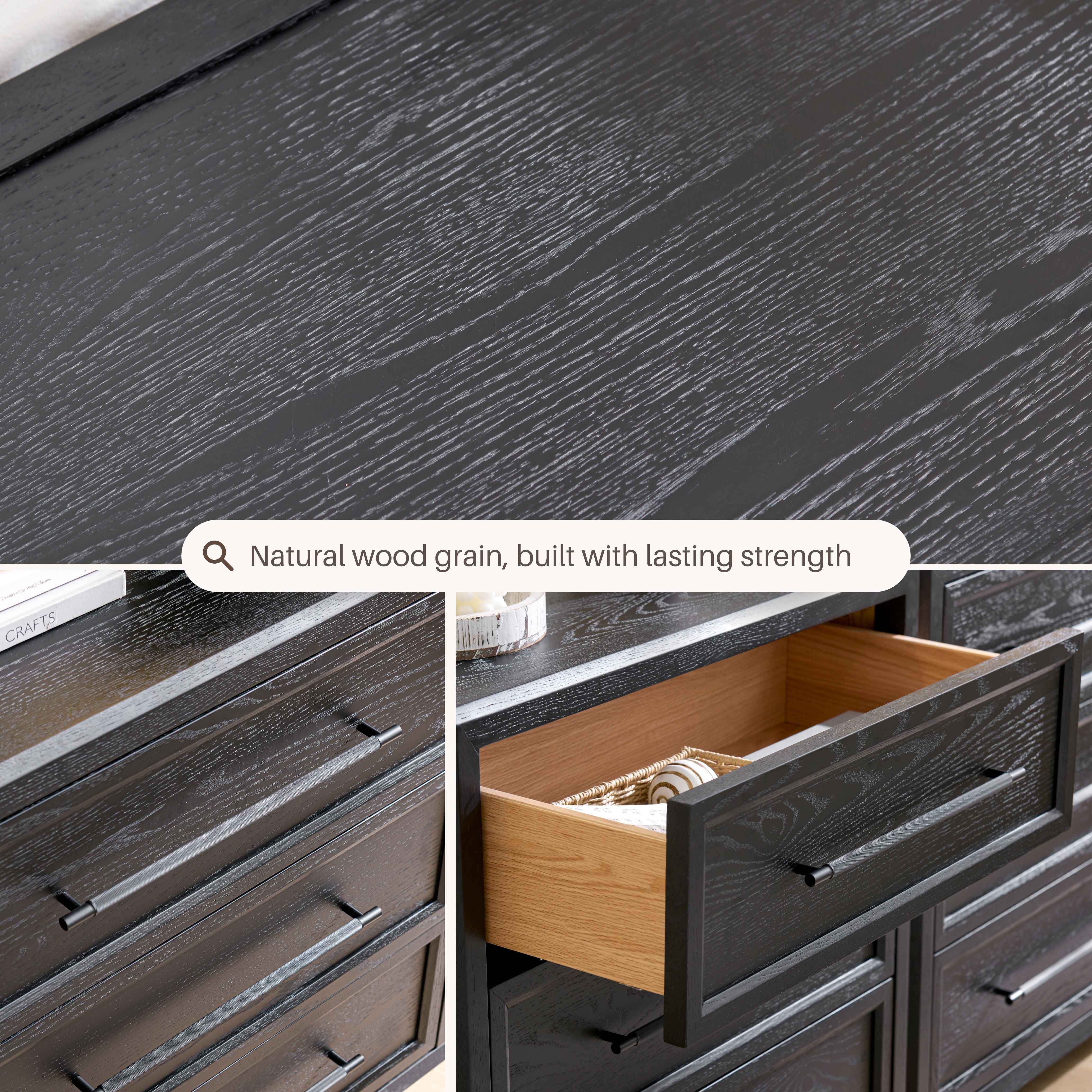 Alvar 63″ Eichenkommode mit 6 Schubladen (2er-Set)