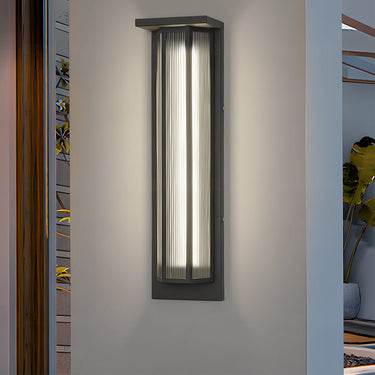 Schwarze rechteckige transparente LED-Außenwandleuchten aus Acryl 