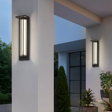 Schwarze rechteckige transparente LED-Außenwandleuchten aus Acryl 