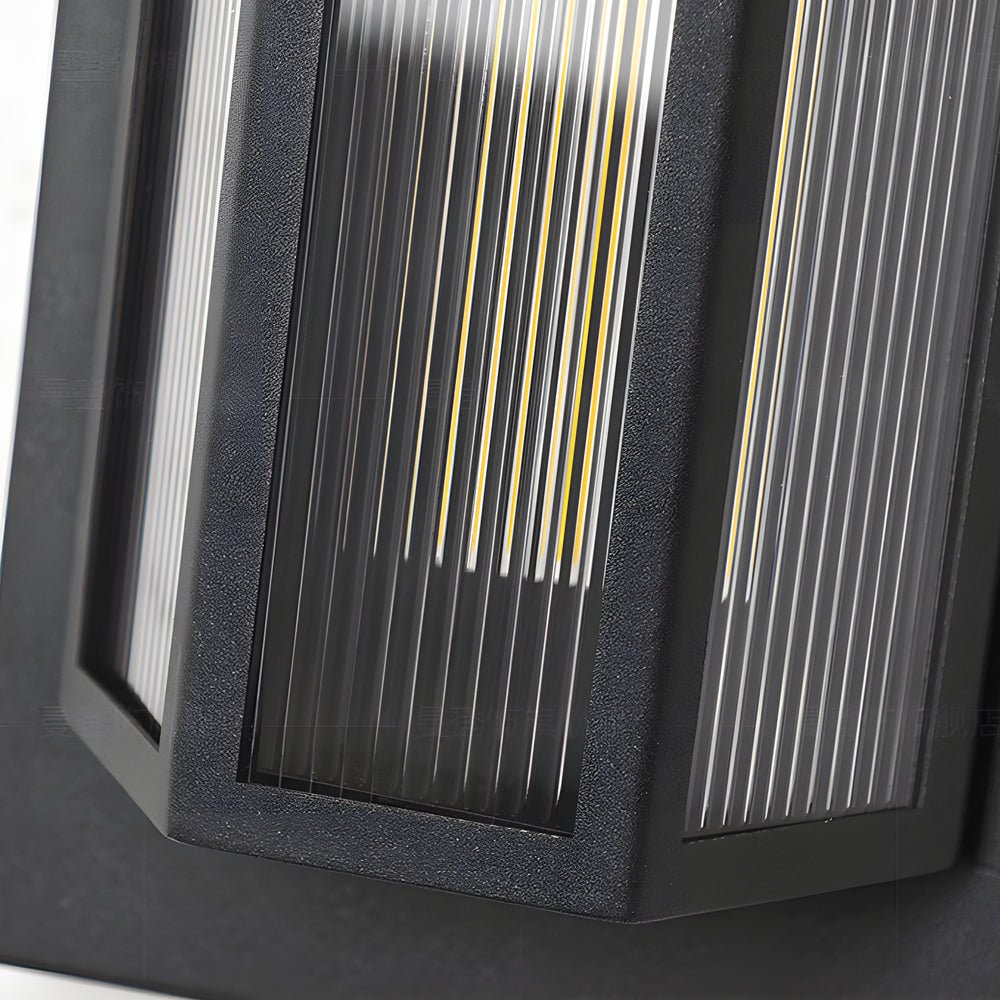 Schwarze rechteckige transparente LED-Außenwandleuchten aus Acryl 