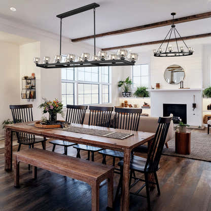 Vellum Rectangular Chandelier 59"W#Finish_Black