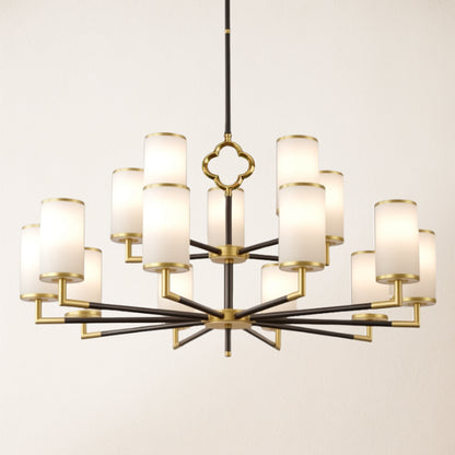 Moral Mehrschichtiger Branda Alabaster-Kronleuchter, rund, 104 cm Durchmesser