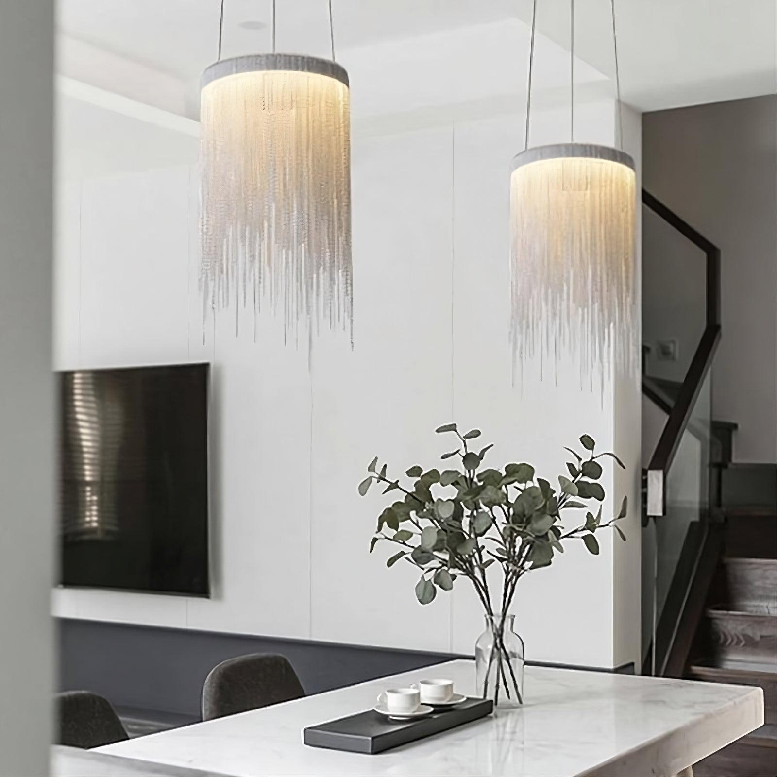 Teresa Cadena Chain Tassel Pendant Light Fixture