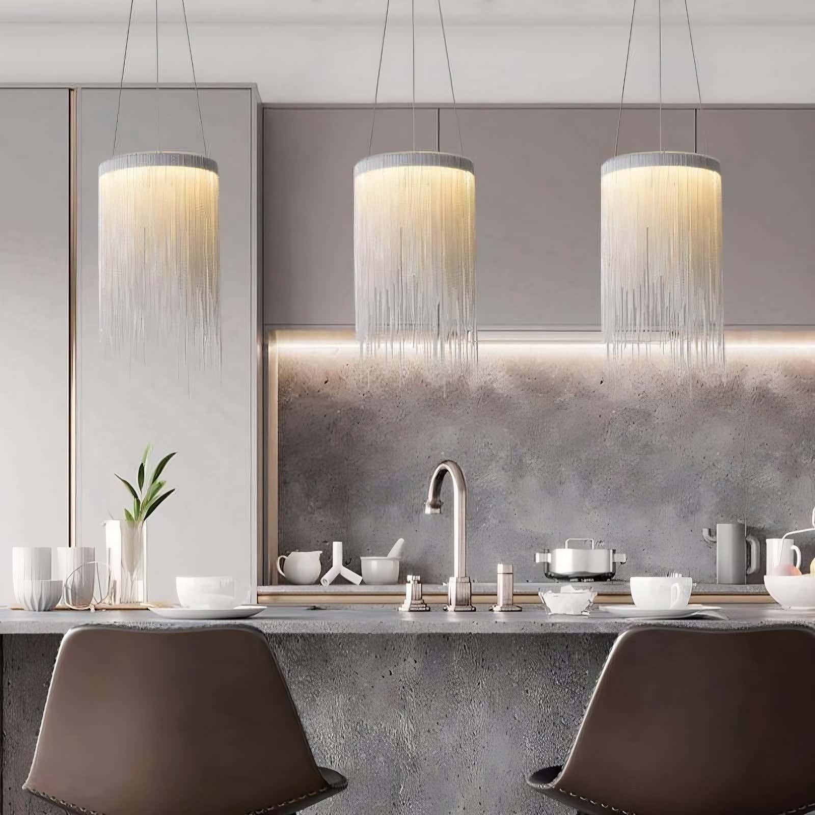 Teresa Cadena Chain Tassel Pendant Light Fixture