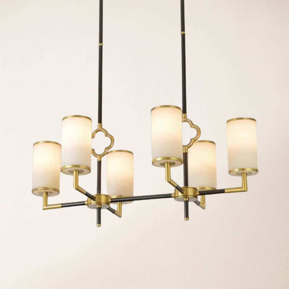 Moralischer mehrschichtiger Branda Alabaster-Kronleuchter, rund, 81 cm breit