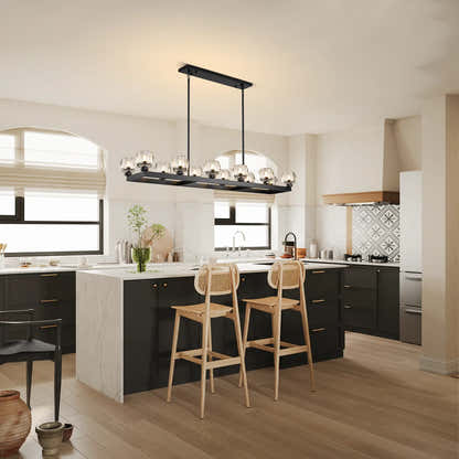 Vellum Rectangular Chandelier 68"W#Finish_Black