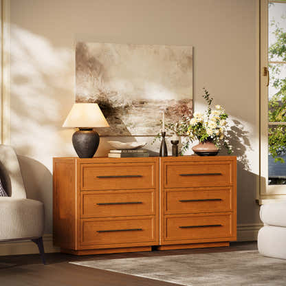 Alvar 63″ Eichenkommode mit 6 Schubladen (2er-Set)