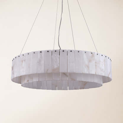 Sawyer Alabaster Round Chandelier 32"