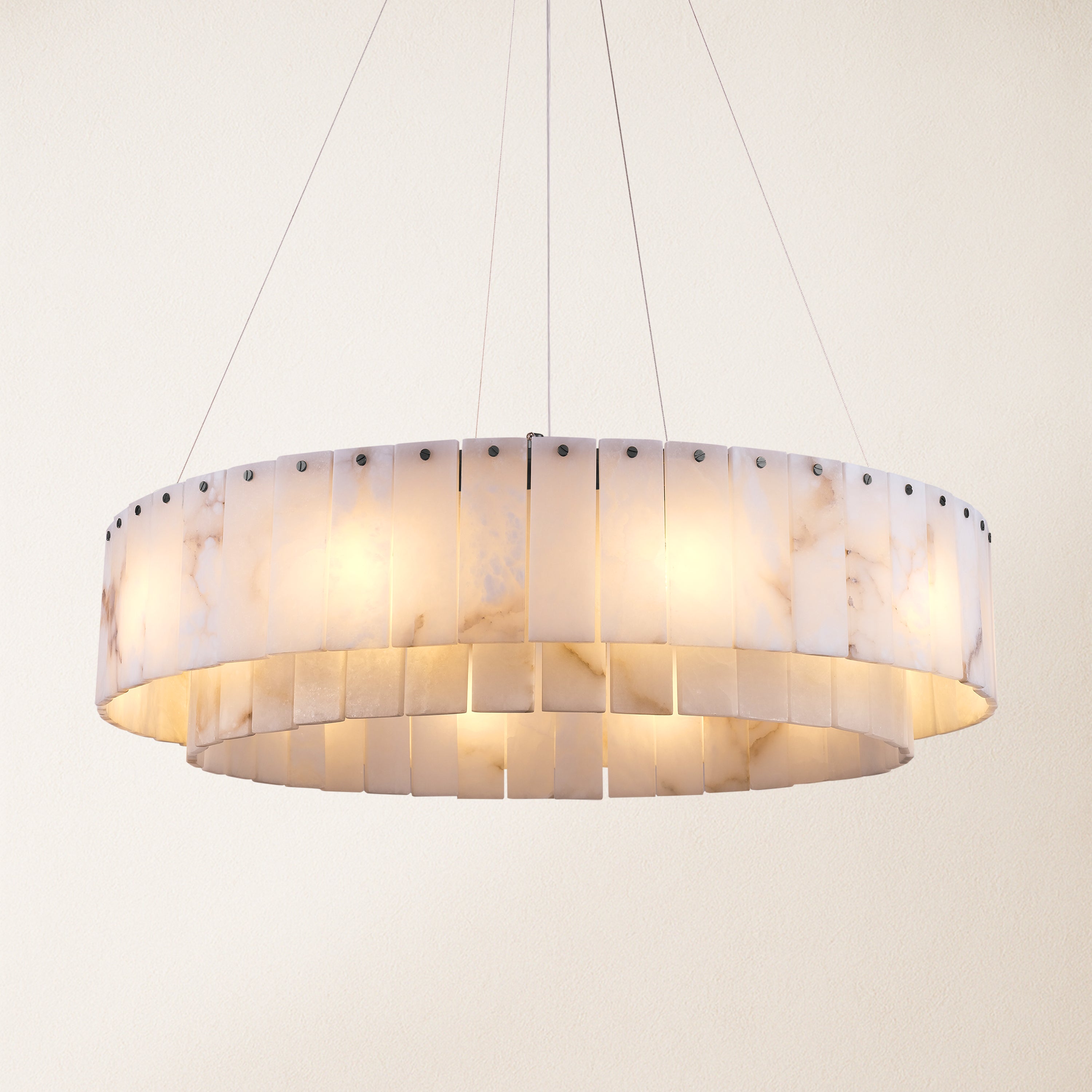 Runder Kronleuchter Sawyer Alabaster, 80 cm