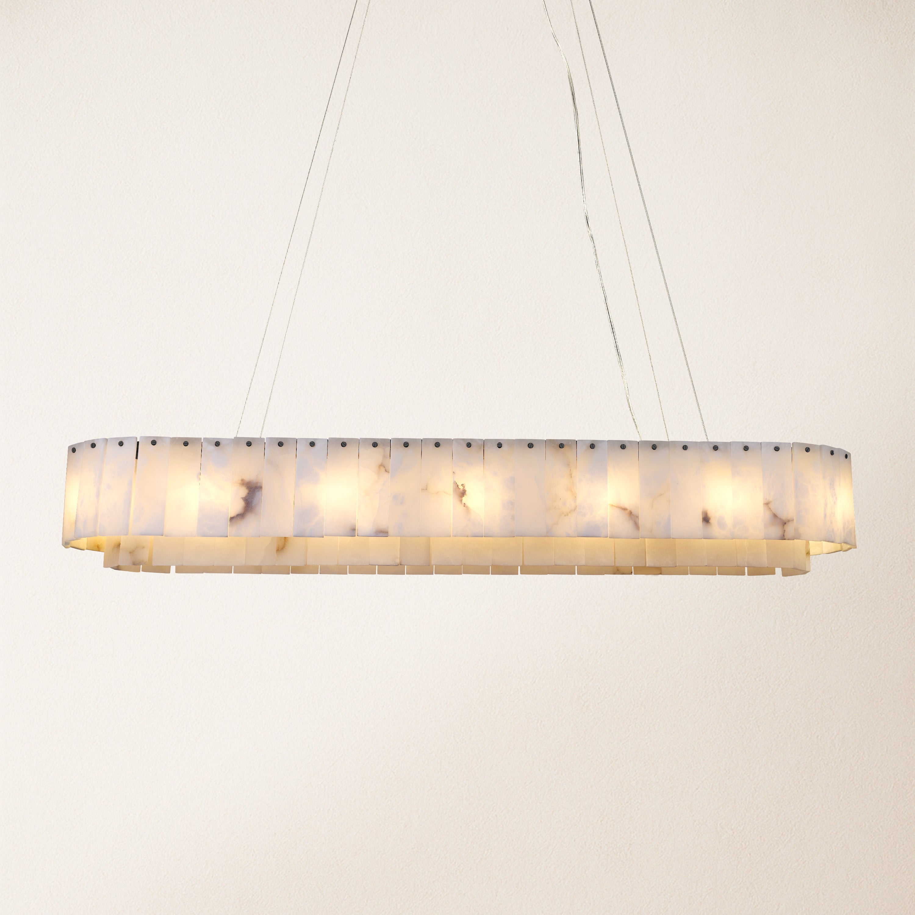 Sawyer Alabaster Rechteckiger Kronleuchter 54"