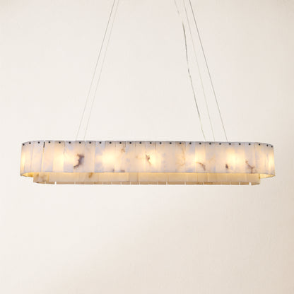 Sawyer Alabaster Rechteckiger Kronleuchter 54"
