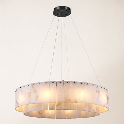 Runder Kronleuchter Sawyer Alabaster, 80 cm