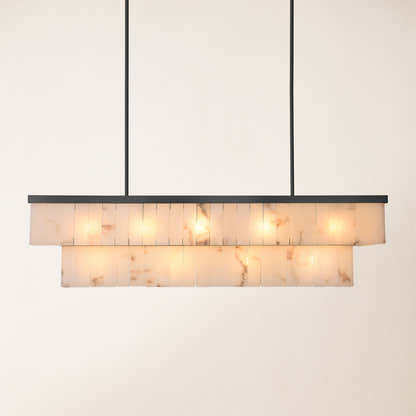 Solmare Alabaster Rectangular Chandelier 55"W