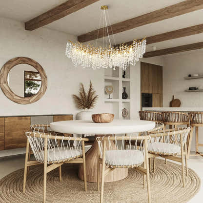 Lustre Branches Crystal Rectangular Chandelier 55"W