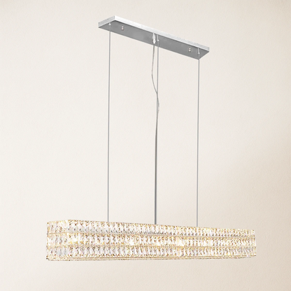 Mia Rectangular Crystal Chandelier 61"W