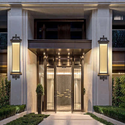 Vintage gestreiftes Glas wasserdichte LED Retro Solar Außenwandleuchten