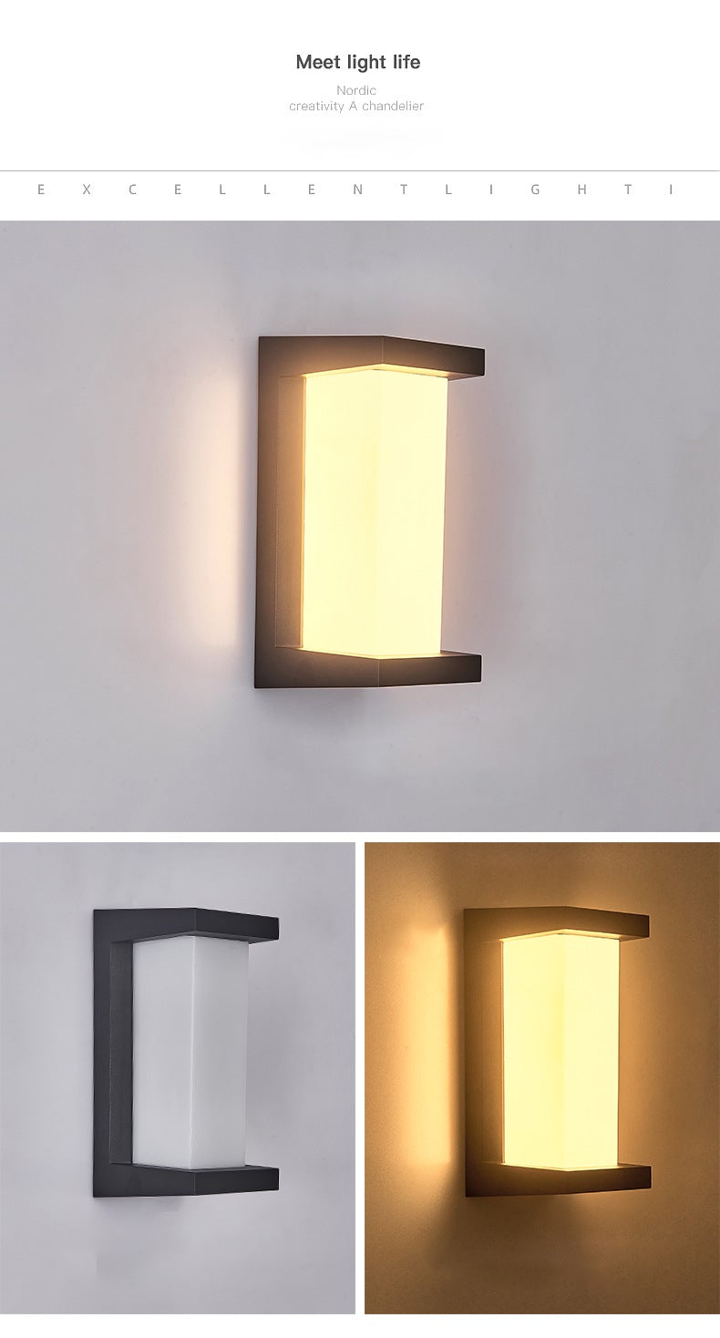 Kreative geometrische wasserdichte schwarze moderne Außenwandleuchten Wandleuchte