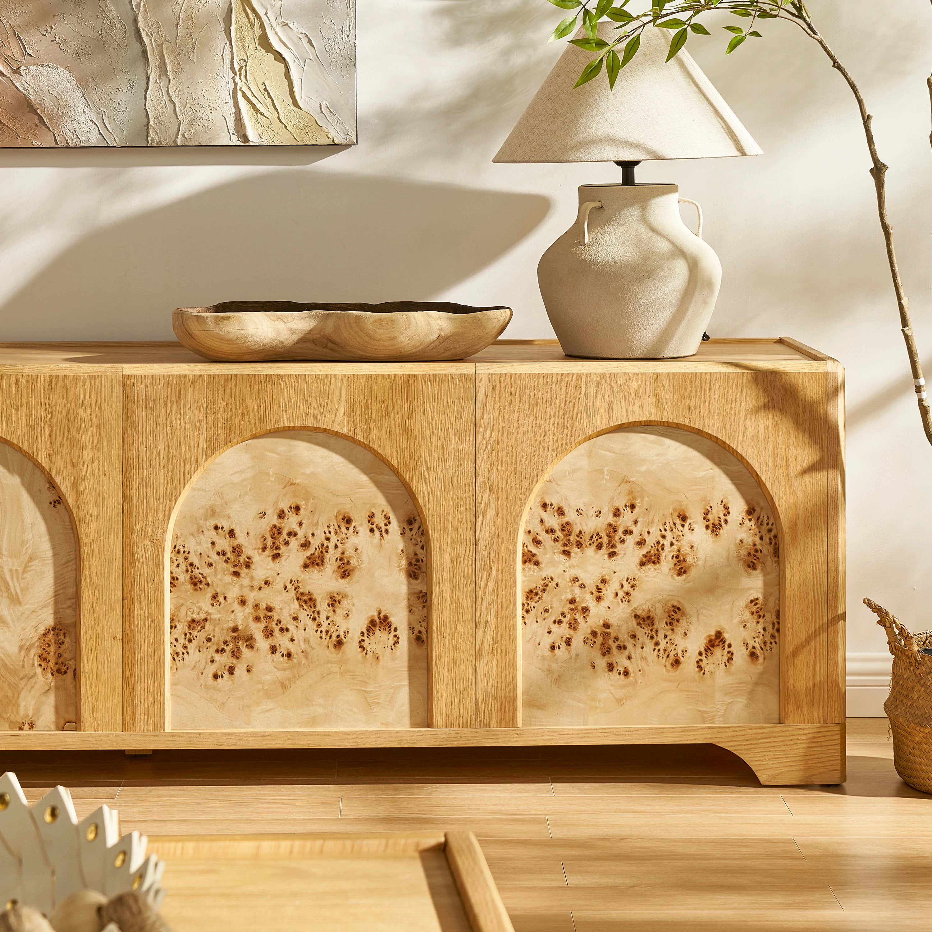 Aurora Oak Media Console 80"