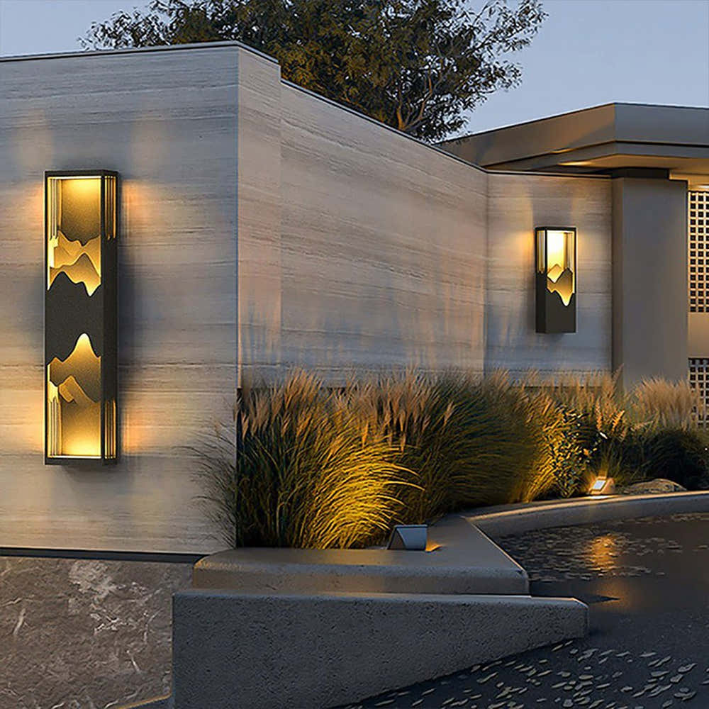 Berglandschaft LED Up Down Beleuchtung Wasserdichte Solar Wandleuchte Veranda Lichter