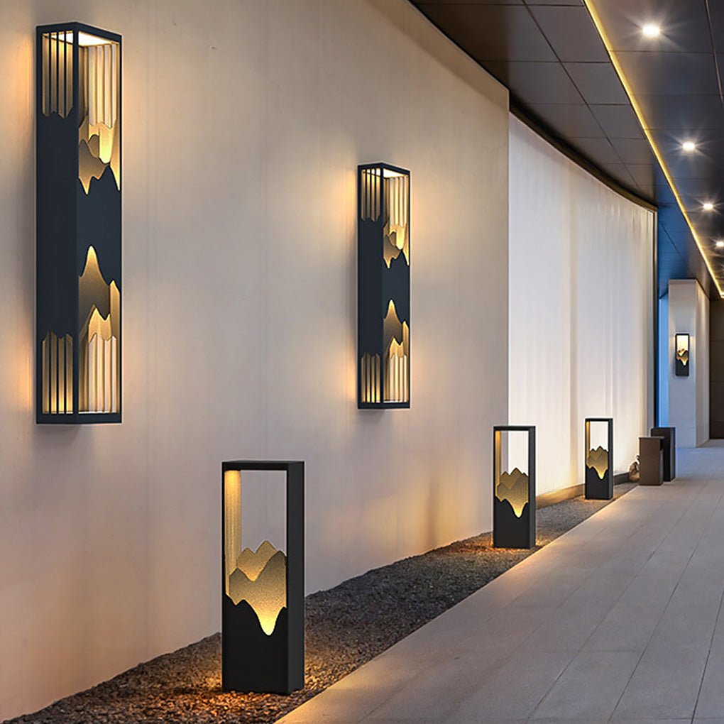 Berglandschaft LED Up Down Beleuchtung Wasserdichte Solar Wandleuchte Veranda Lichter